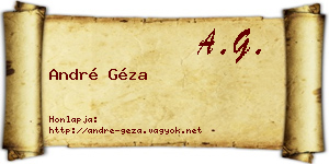 André Géza névjegykártya