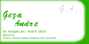 geza andre business card